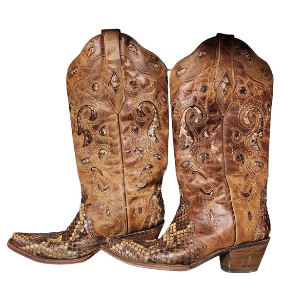Corral Python Womens Vintage Cowboy Boots Size 9 - Picture 7 of 13